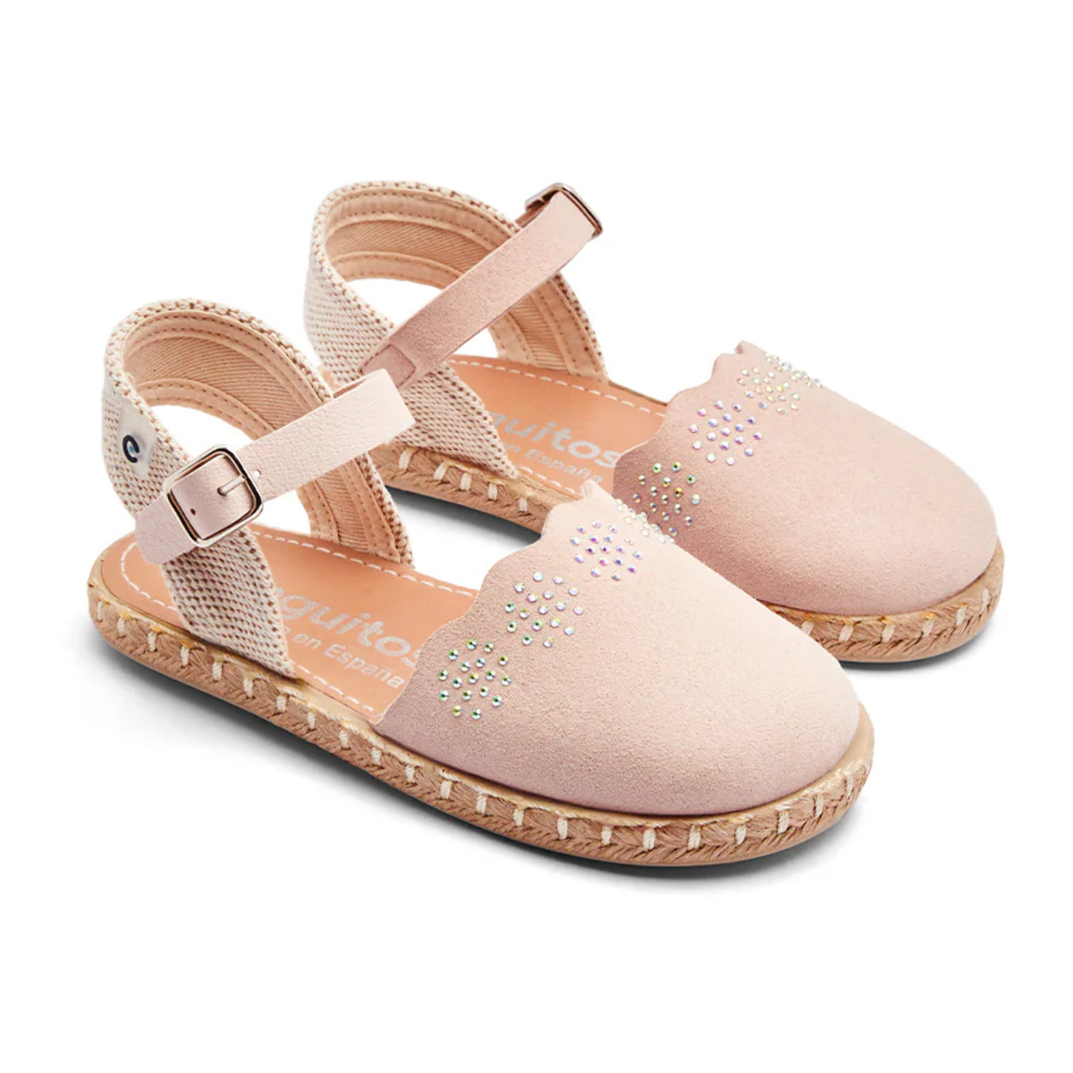 Conguitos - Sandali estivi in juta con zeppa per bambina comodi