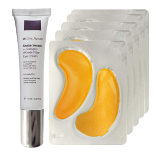 Almohadillas hidratantes antioxidantes para ojos con oro de 24 quilates + veneno de serpiente + crema de colágeno para rellenar arrugas en los ojos 15