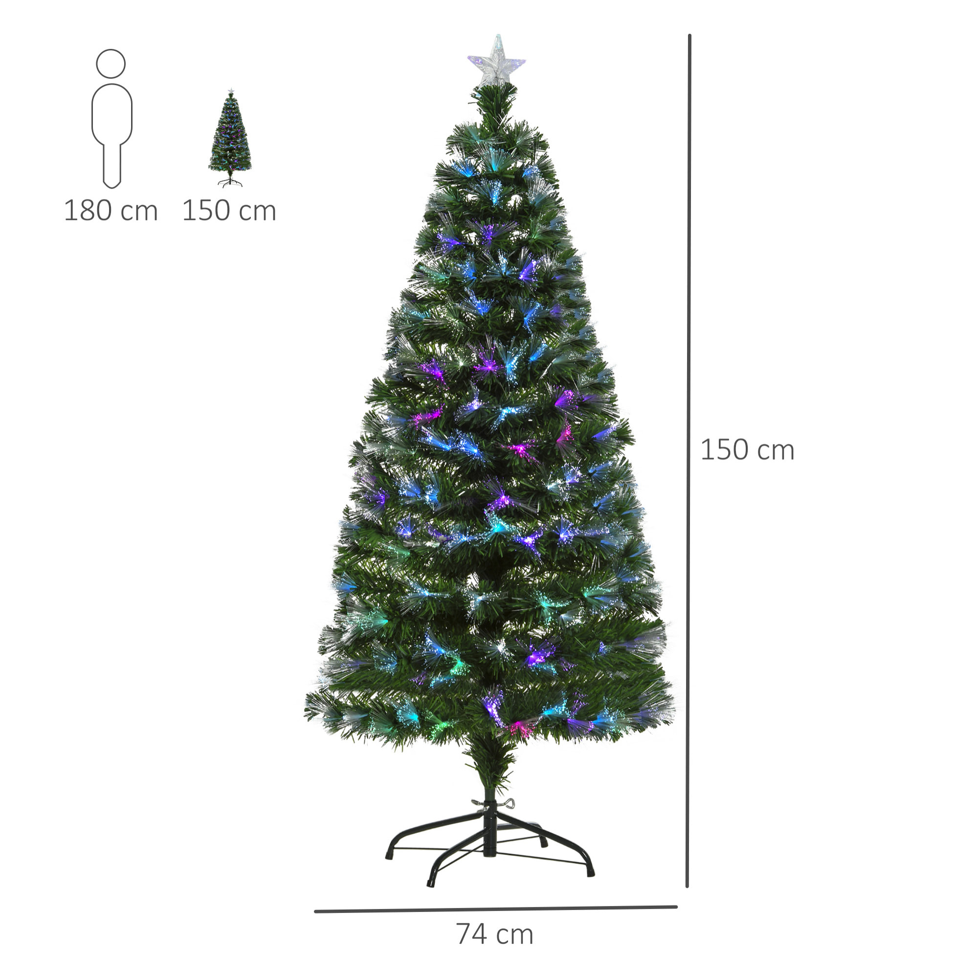 Árbol de Navidad Medidas 120/150/180/210cm DECORACIÓN INCLUÍDA Abeto Navidades