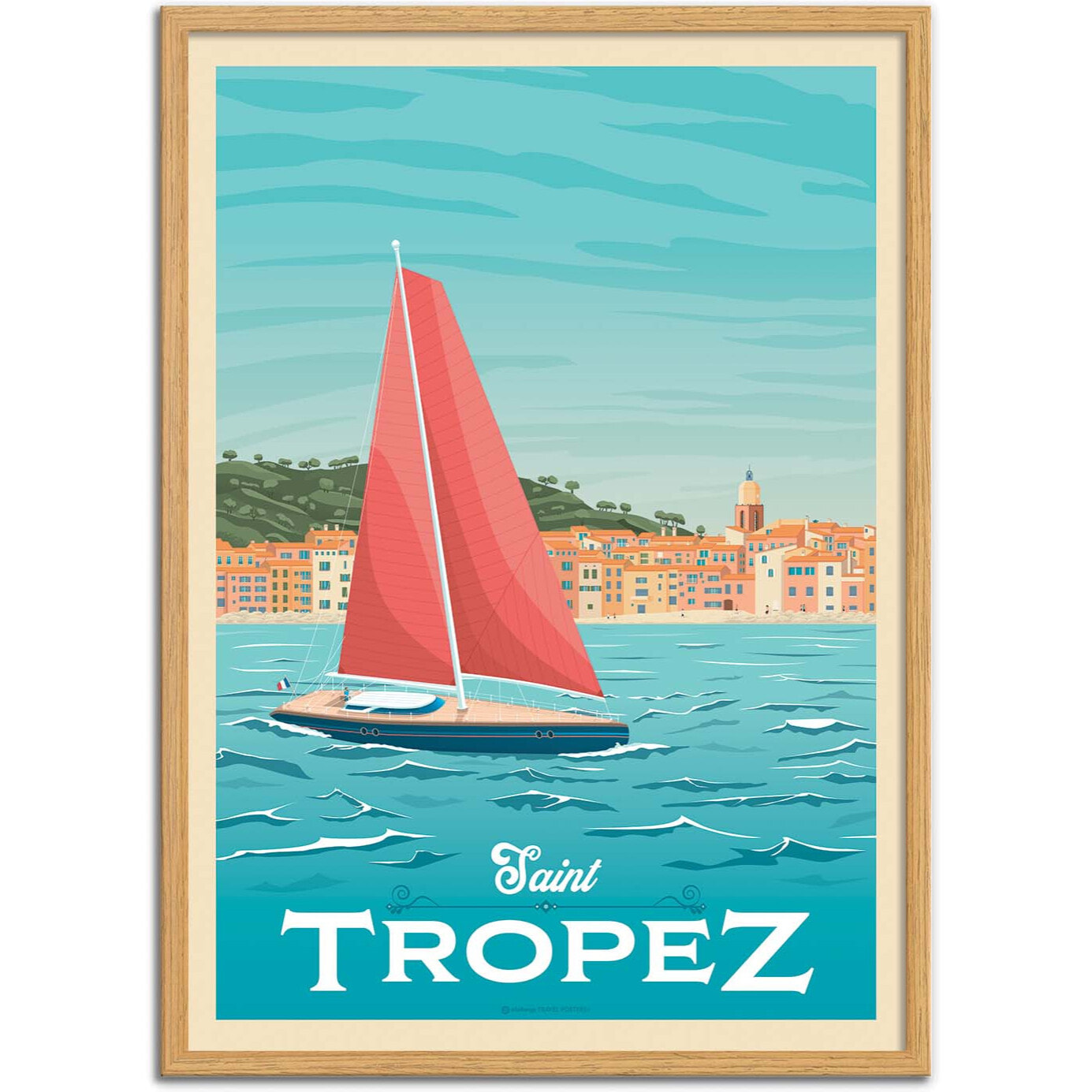 Affiche - Saint Tropez - Olahoop Travel Posters