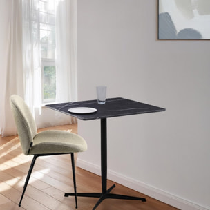 Tavolo da bar con top marmo grigio scuro 70x70x77,5 cm - Tahlia