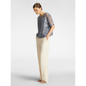 Elena Mirò - Blusa de lentejuelas - Gris