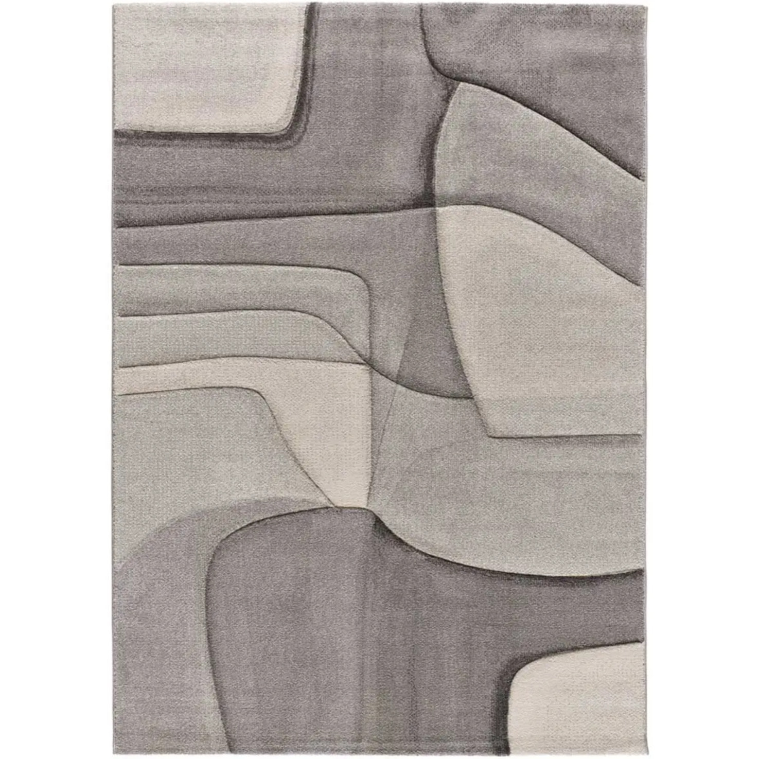 MEDEL Alfombra geométrica de pelo corto en gris, varias medidas disponibles