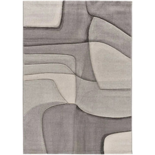MEDEL Alfombra geométrica de pelo corto en gris, varias medidas disponibles