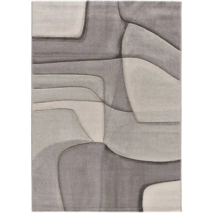 MEDEL Alfombra geométrica de pelo corto en gris, varias medidas disponibles