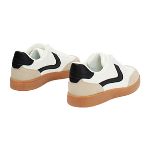 Zapatillas mujer blancas-negras