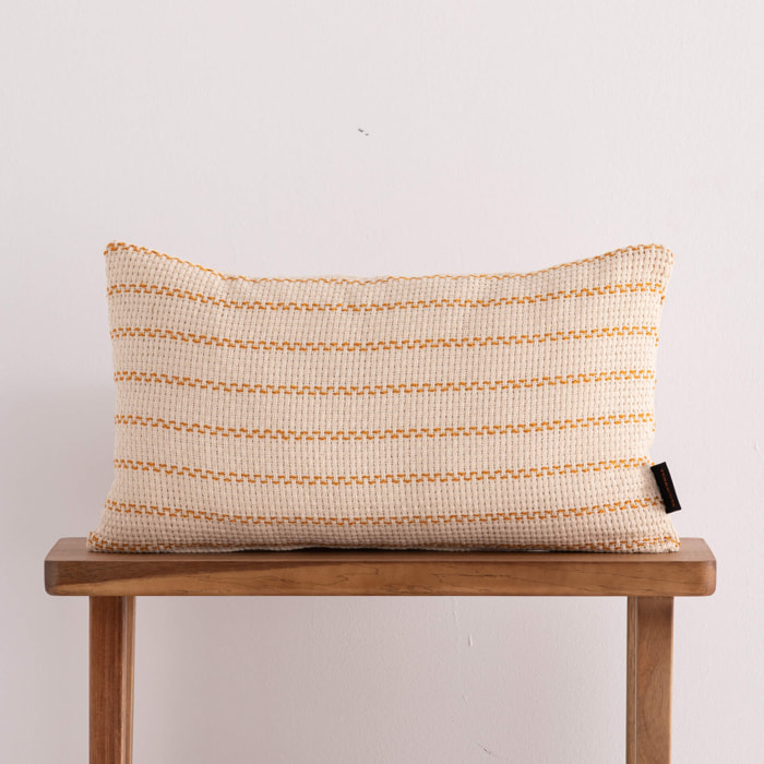 Housse de coussin jacquard 30x50 cm Agres Ocre