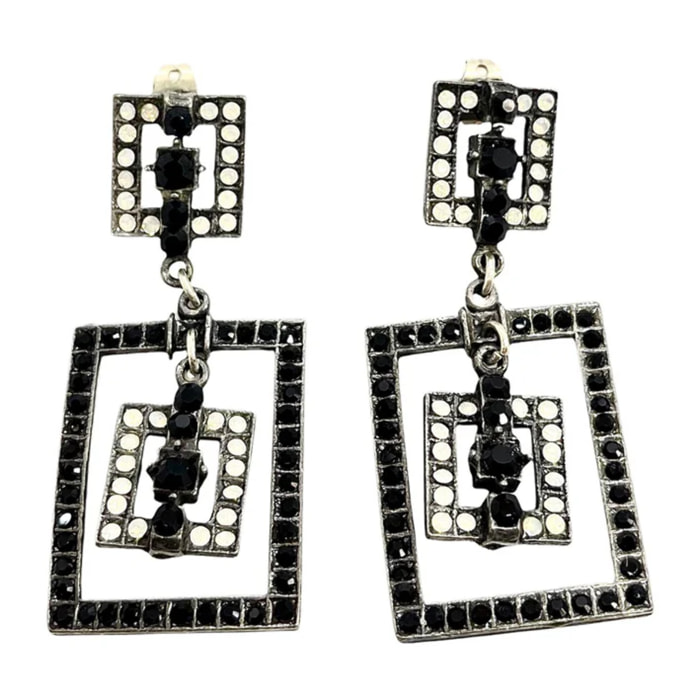 Pendiente largo multicristal Sw y plata 925 10µ T3