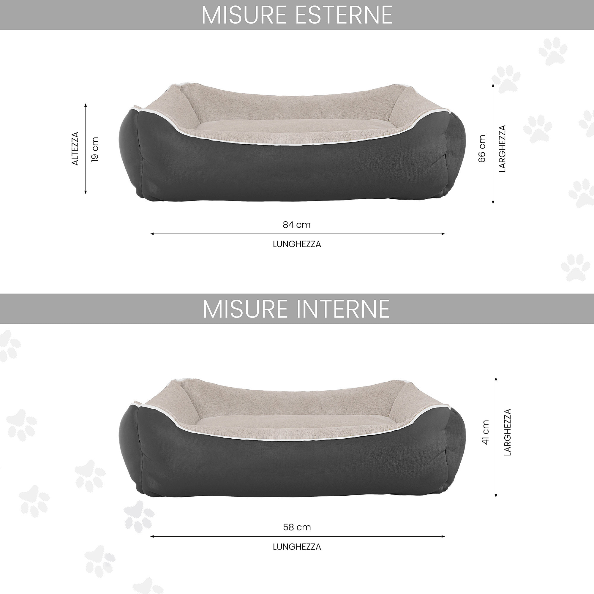 CUCCIA NUVOLA SOGNI E CAPRICCI PETS-PANNA 84 x 66 x h19cm