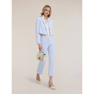 Motivi - Pantalones regular en cady crêpe - Light - blue