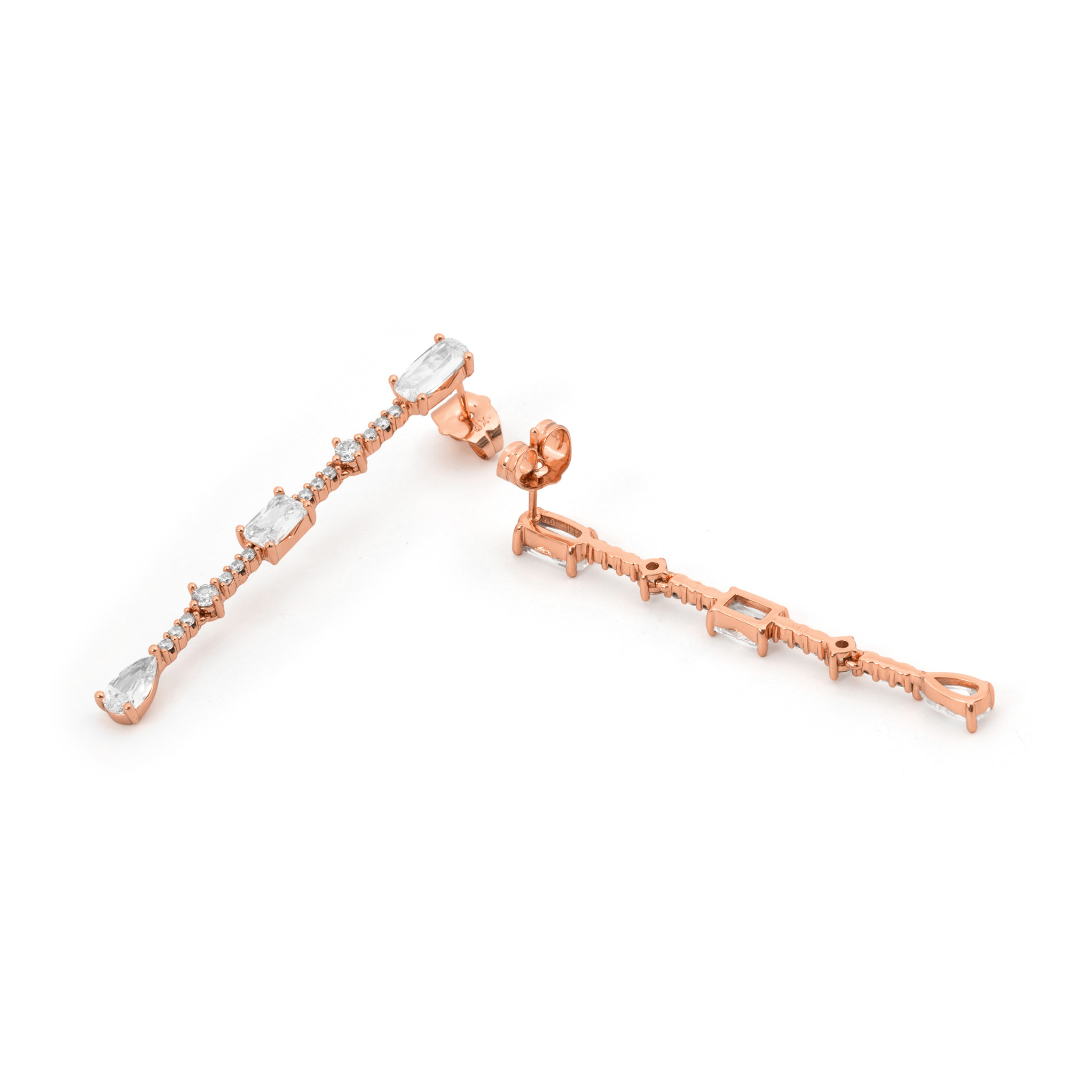 Pendientes Ziadru acabado oro rosa 18k