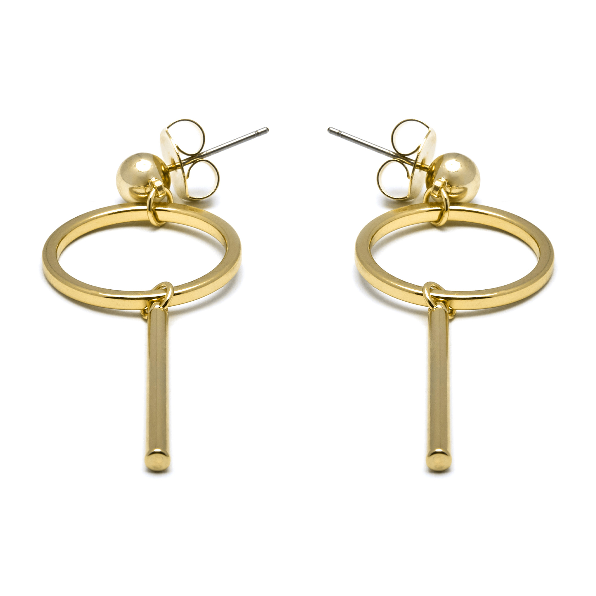 Pendientes acabados en oro amarillo de 18K