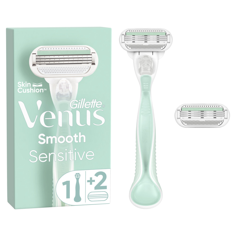 Rasoir Venus Smooth Sensitive 3 Lames - 2 Recharges De Lames Incluses