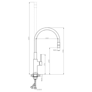 Mitigeur d'évier Swiss Aqua Technologies avec bras en silicone gris/chrome SATBSD290S