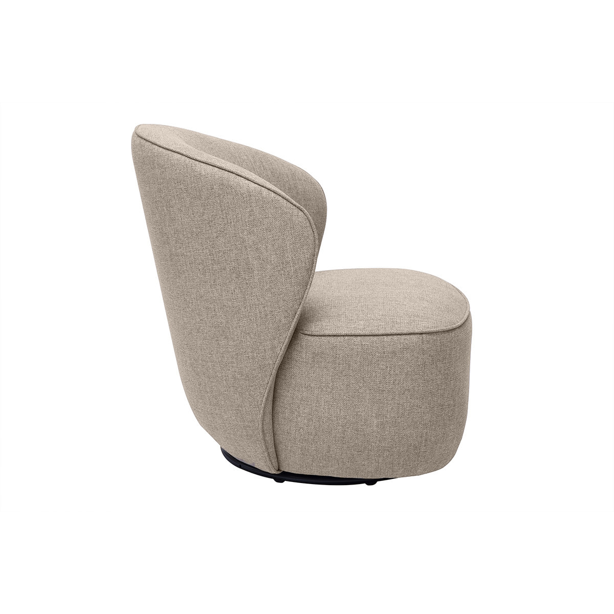 Fauteuil design pivotant en tissu taupe AMBER