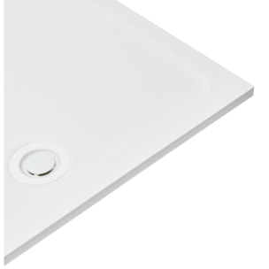 Siphon design pour receveur de douche 90 x 40/50m, couvercle blanc (E90KOB)