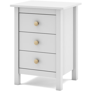 Table de chevet enfant 3 tiroirs en bois - MELVIN