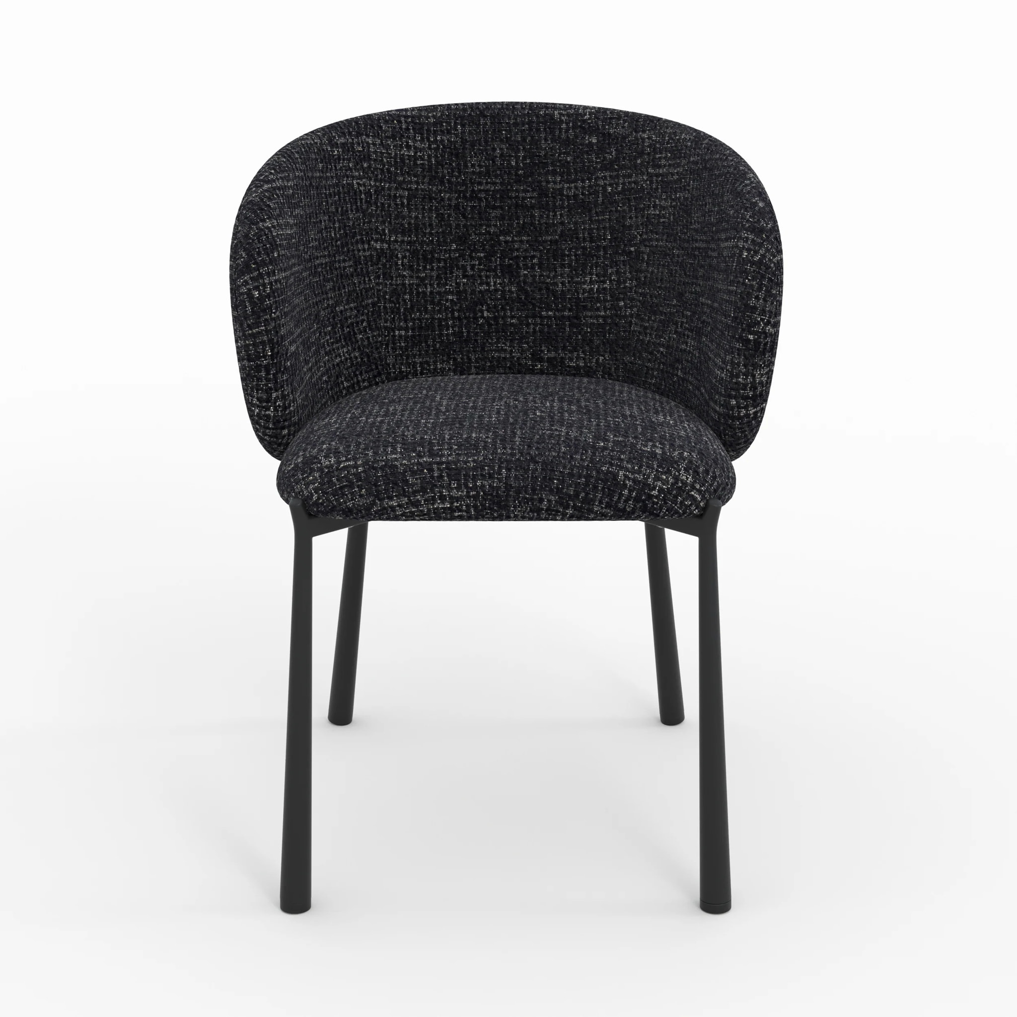 Chaise en tissu texturé noir - Danaë