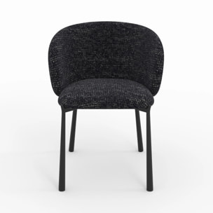 Chaise en tissu texturé noir - Danaë