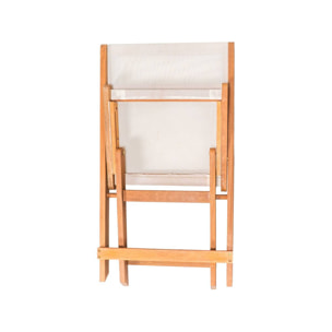 Lot de 2 chaises pliantes en bois exotique "Seoul" - Maple - Beige