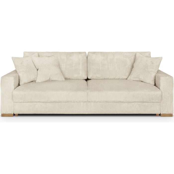 Canapé convertible 3 places en velours côtelé - ROBIN