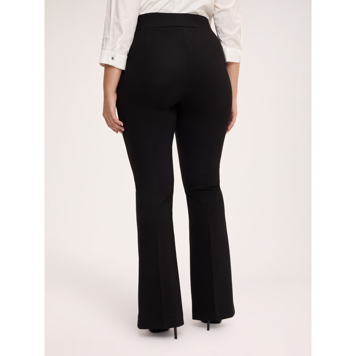 Fiorella Rubino - Pantaloni flare in Punto Milano - Nero
