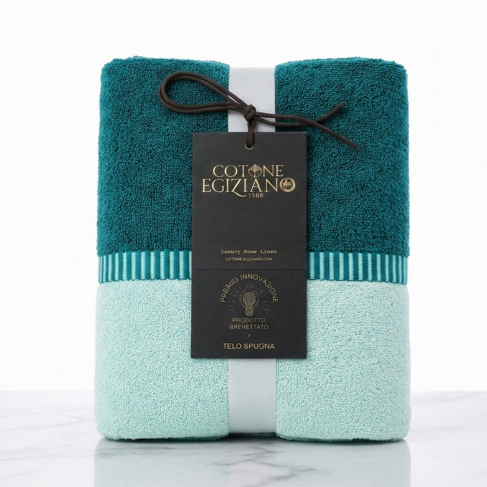 COTONE EGIZIANO Telo bagno Reverse in cotone egiziano 550 gr_Tiffany Smerald
