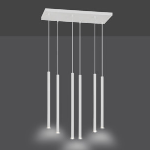 Lampada a sospensione Selter in acciaio bianco opaco
