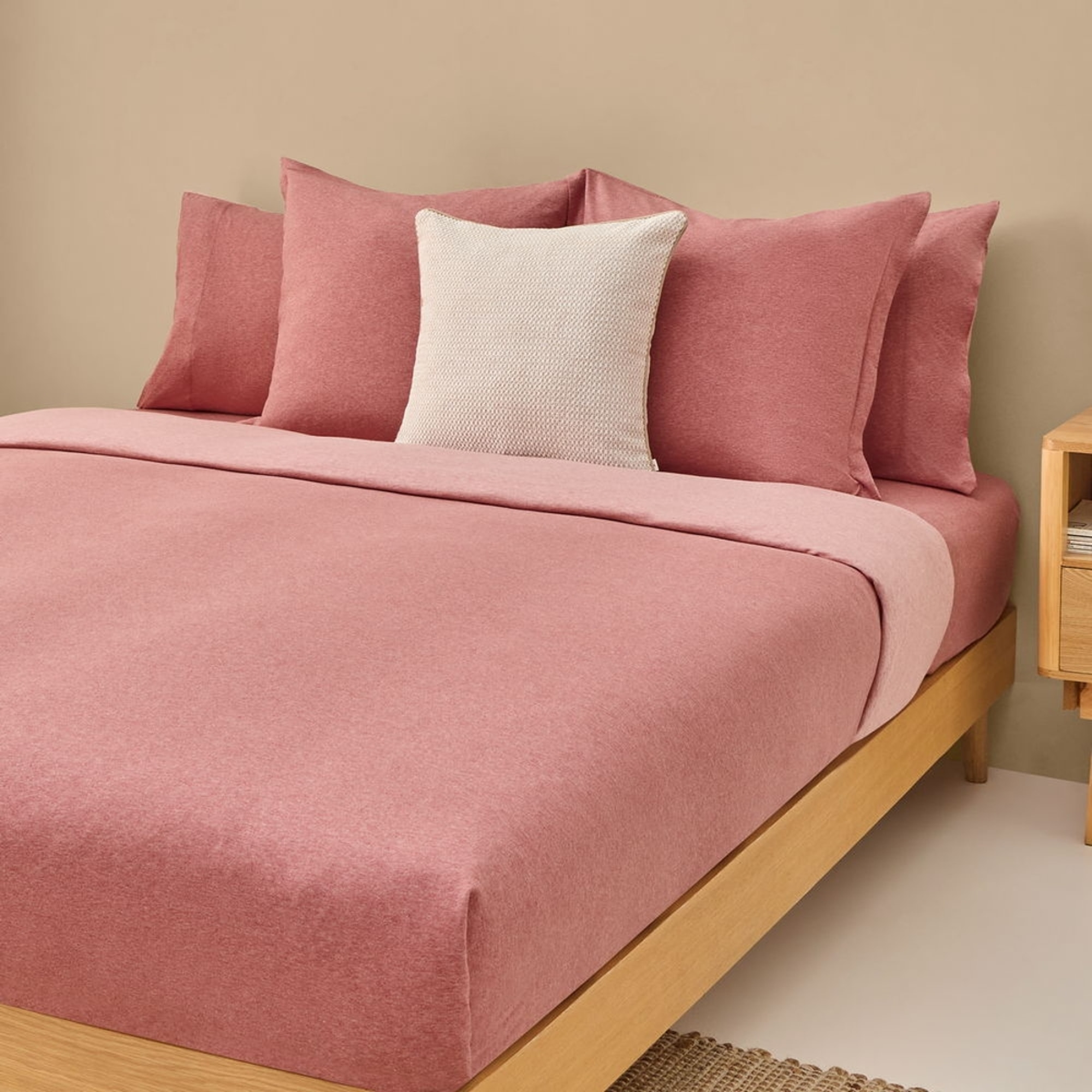 Funda nórdica punto algodón sostenible Punto color rosa Punto de algodón