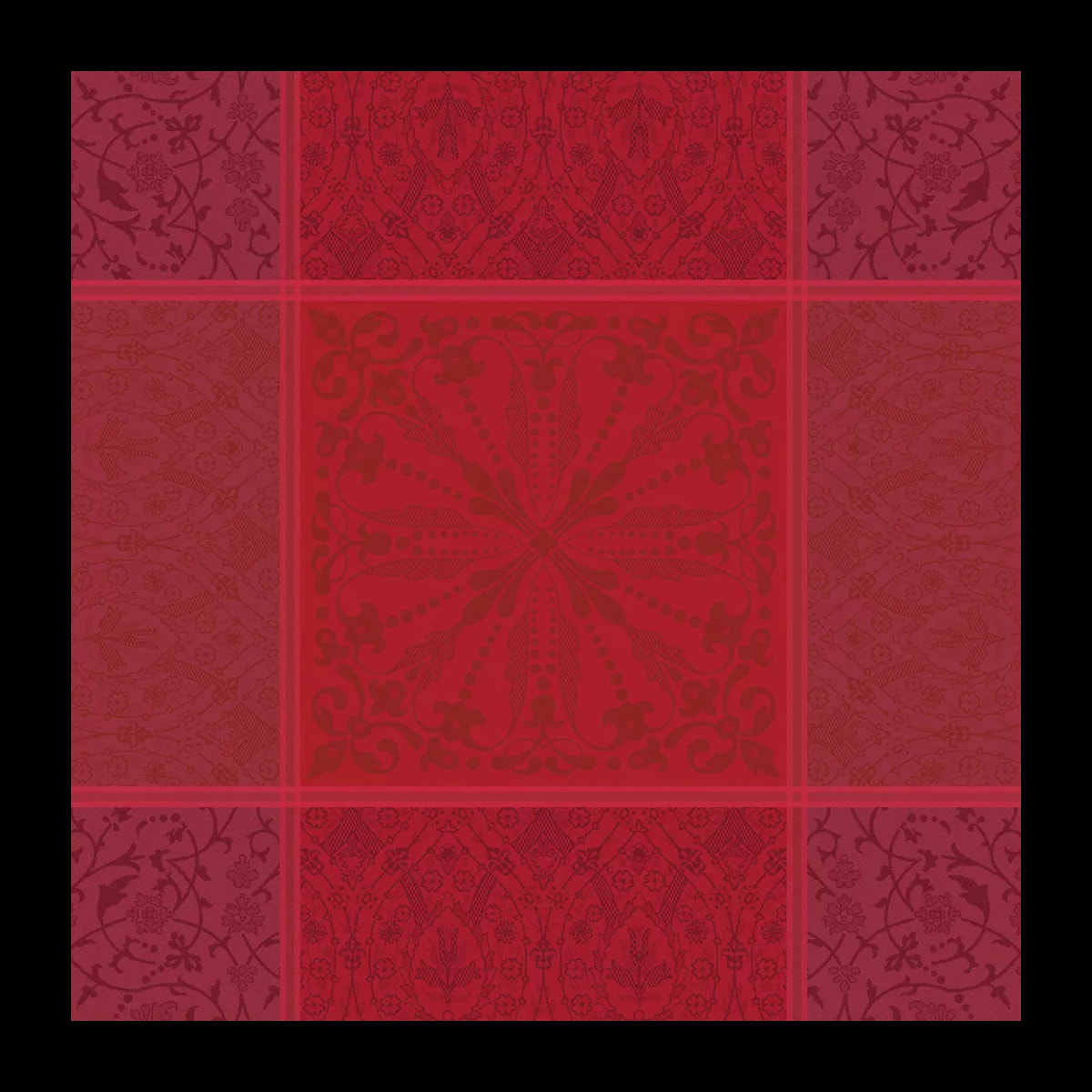 Serviette pur coton motif jacquard bordeaux Cassandre grenat