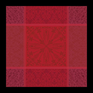 Serviette pur coton motif jacquard bordeaux Cassandre grenat
