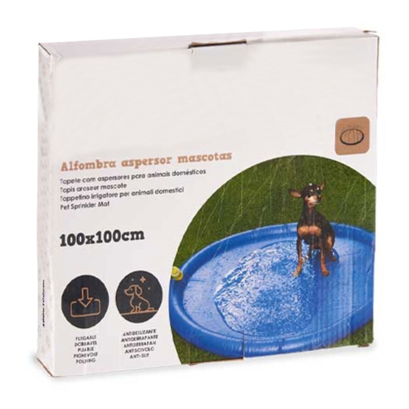 Well home alfombra refresacante para mascotas ø98cm azul pvc