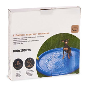 Well home alfombra refresacante para mascotas ø98cm azul pvc