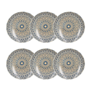 Lot de 6 assiettes creuses en porcelaine 21cm BYZANCE