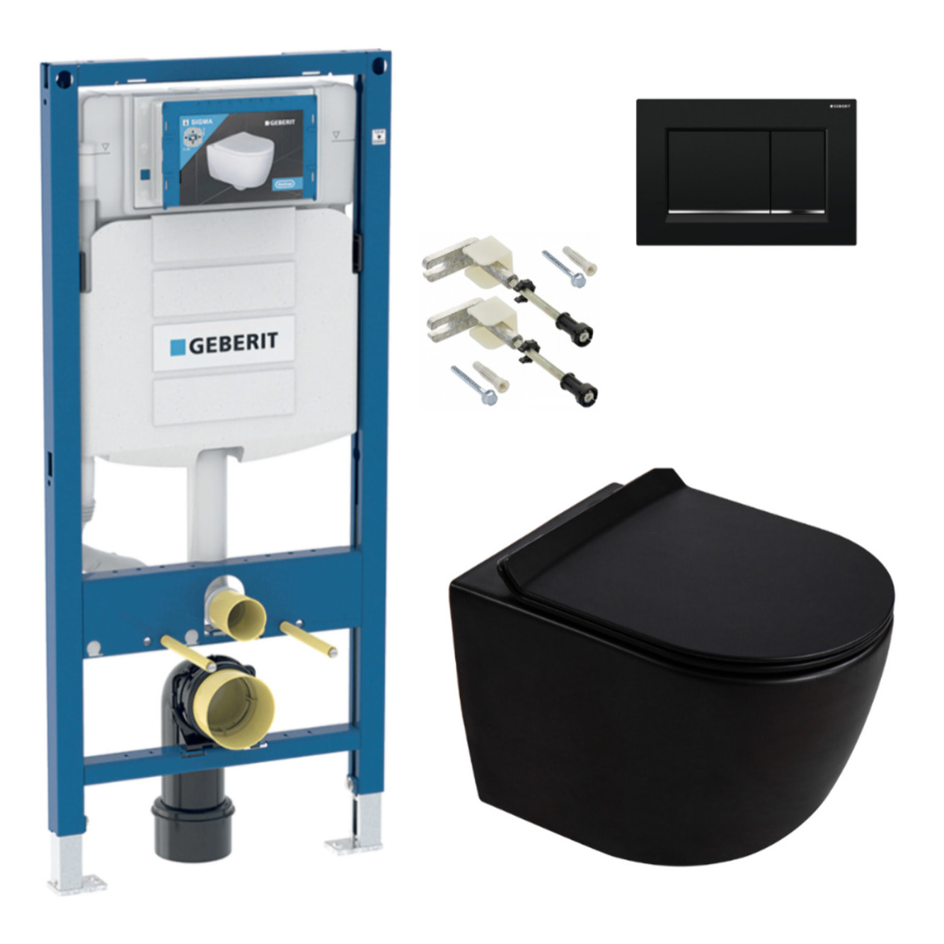 Duofix pack WC bâti-support + WC suspendu sans bride Ceramia PixL avec abattant SoftClose + plaque (GEDCEPXBMT05-FR)