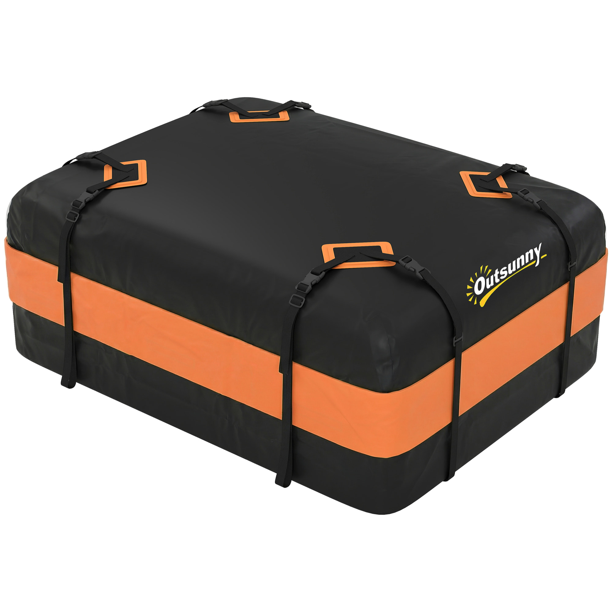 Coffre de toit souple pliant 425L avec accessoires charge max. 50 Kg orange noir
