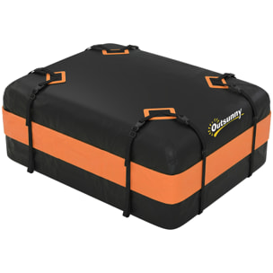 Coffre de toit souple pliant 425L avec accessoires charge max. 50 Kg orange noir