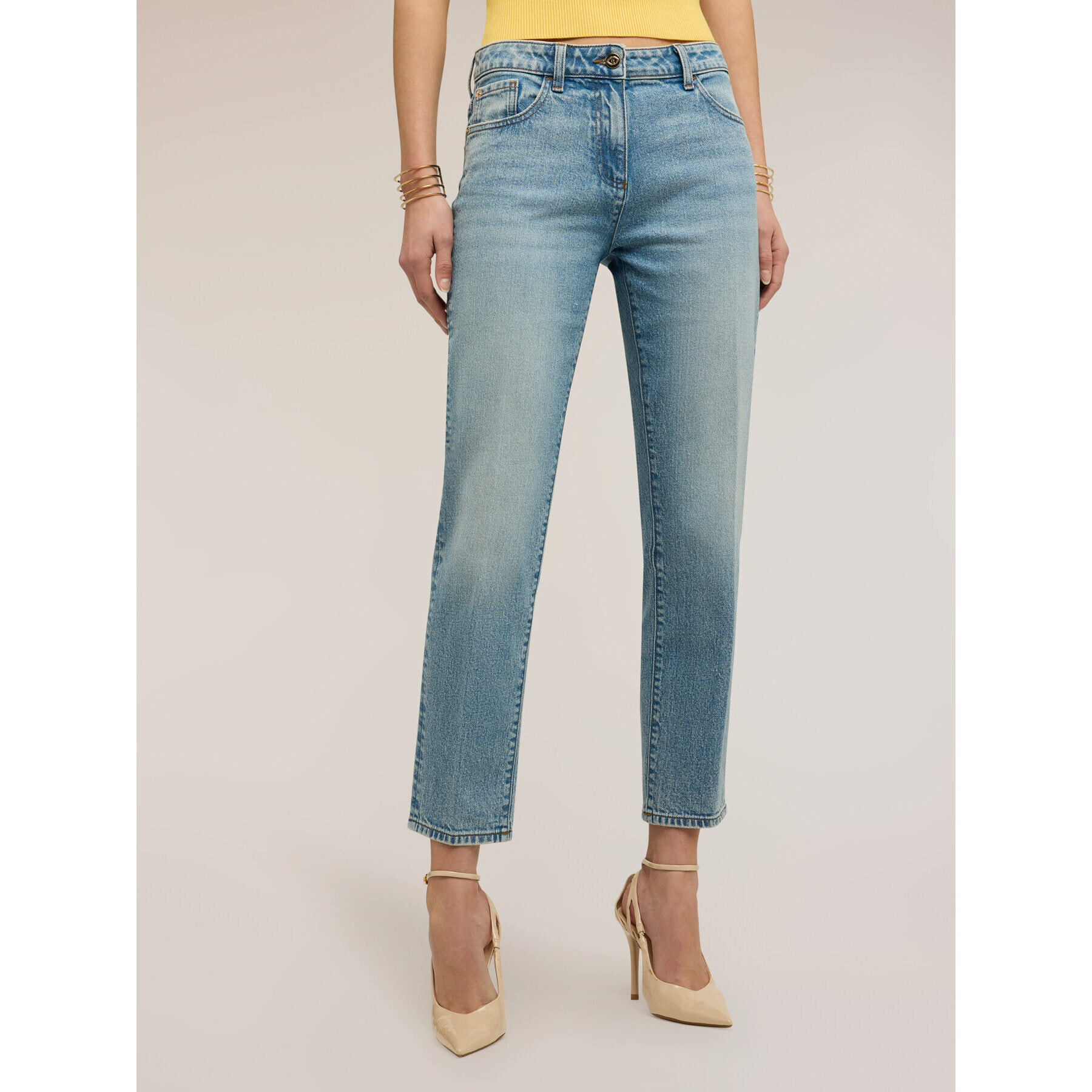 Motivi - Jeans regular fit con piega stirata - Azzurro