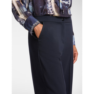 Elena Mirò - Pantaloni maschili in tessuto fluido - Blu