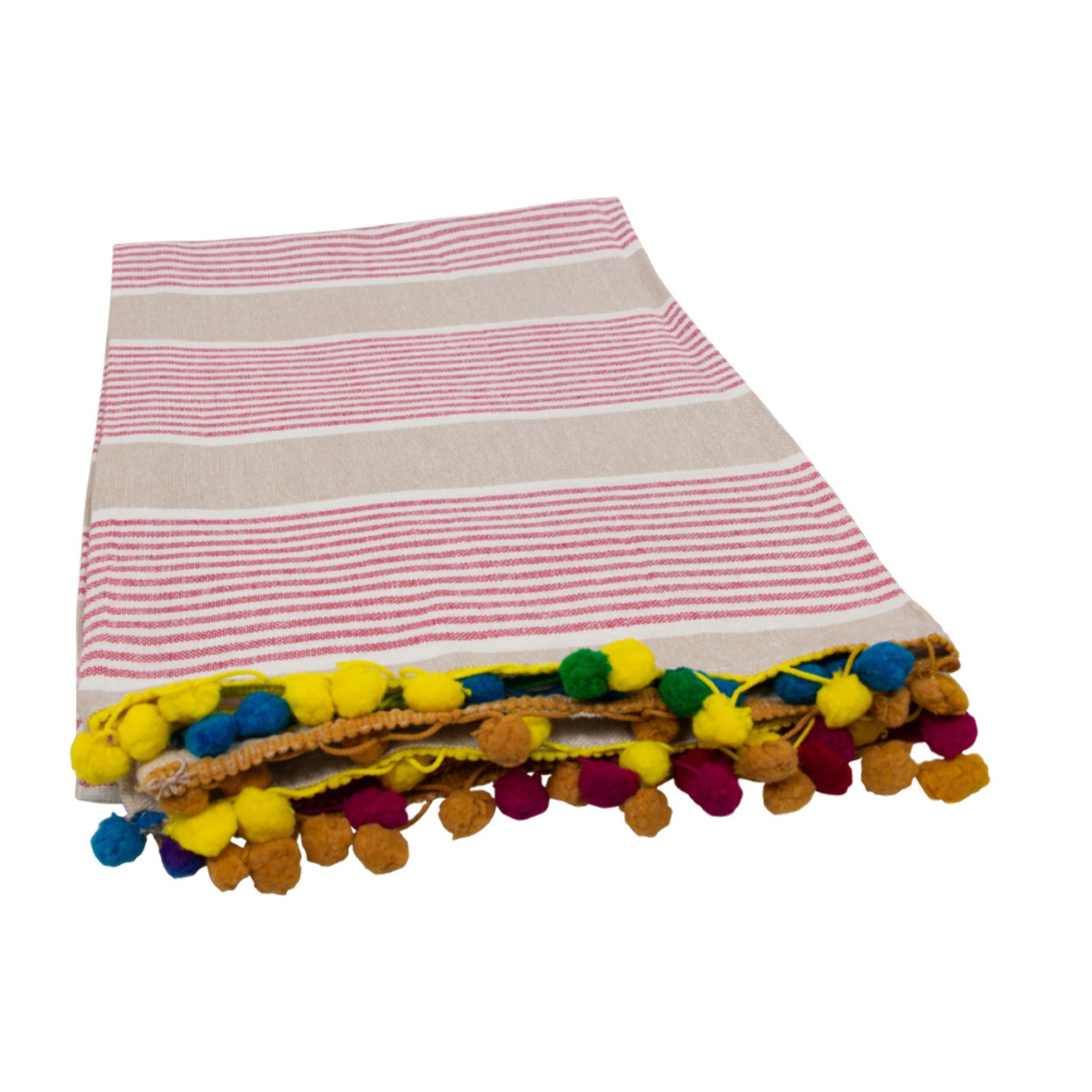 Telo Mare Fouta Modello Multicolor Con Pon Pon