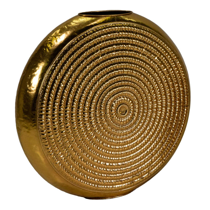 Vaso in metallo oro tondo cm80x23,5h77