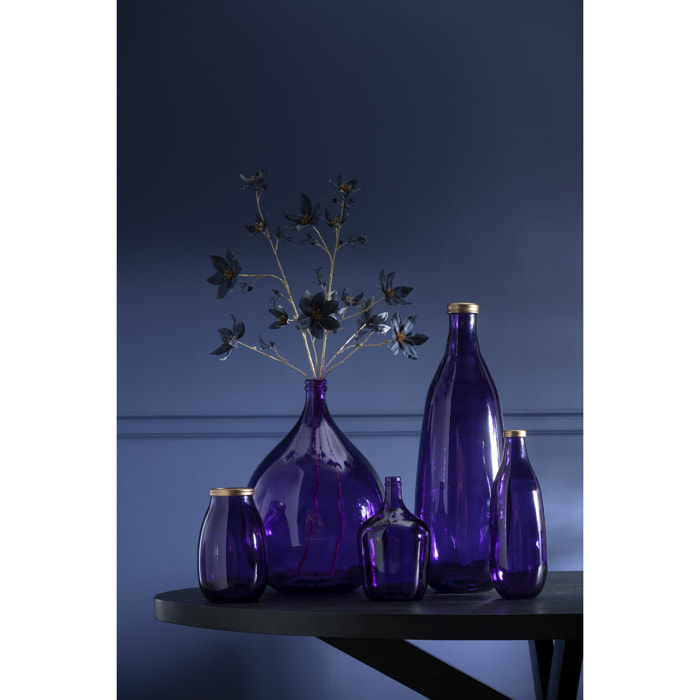 J-Line Vase Bord Or Verre Mauve M