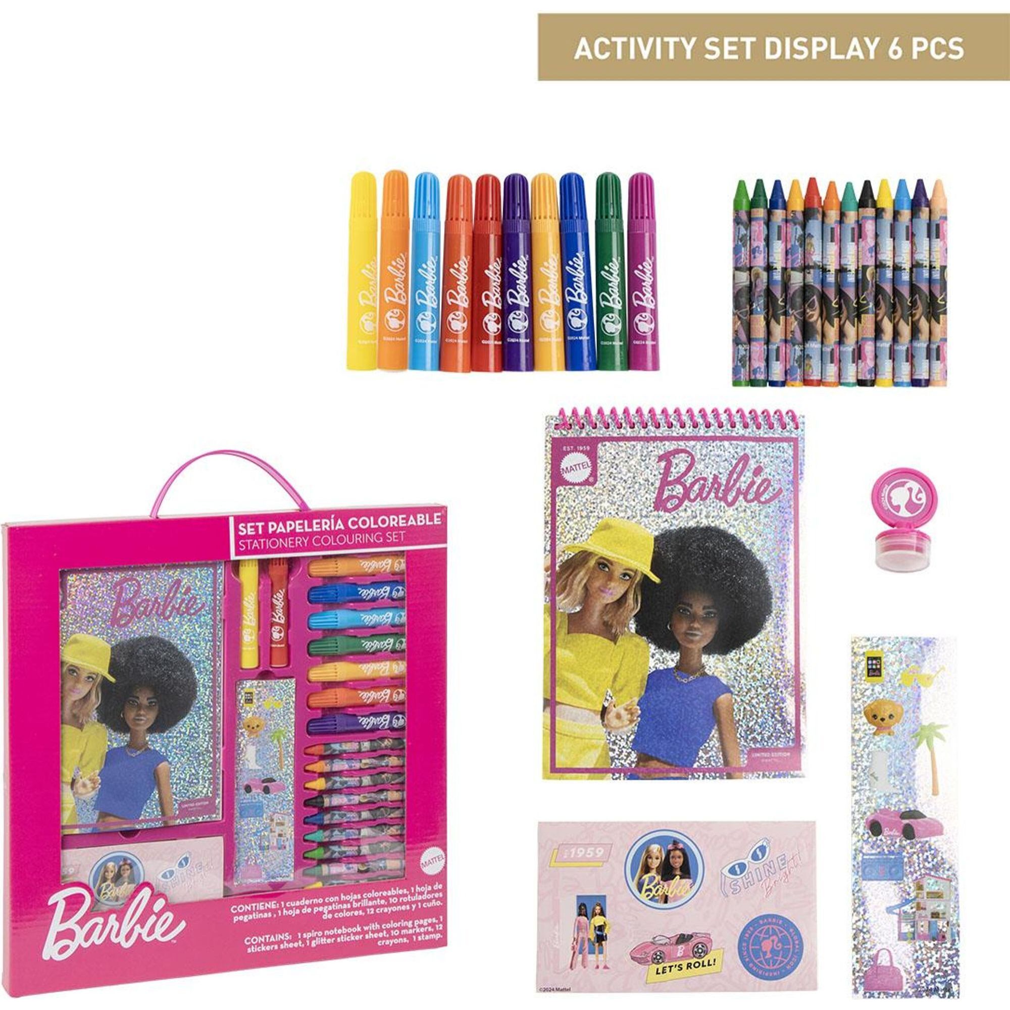 Conjunto De Papelería Coloreable Barbie 30.0 X 30.0 X 2.5 Cm