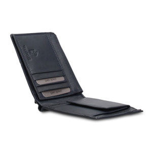 Portafoglio uomo in vera pelle - Modello Aosta - Casual - 12.0 x 10.0 x 2.5 cm