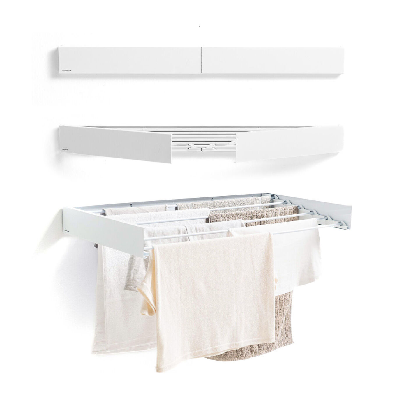 Tendedero de Pared Plegable Extensible Retráctil Dryva 100 InnovaGoods