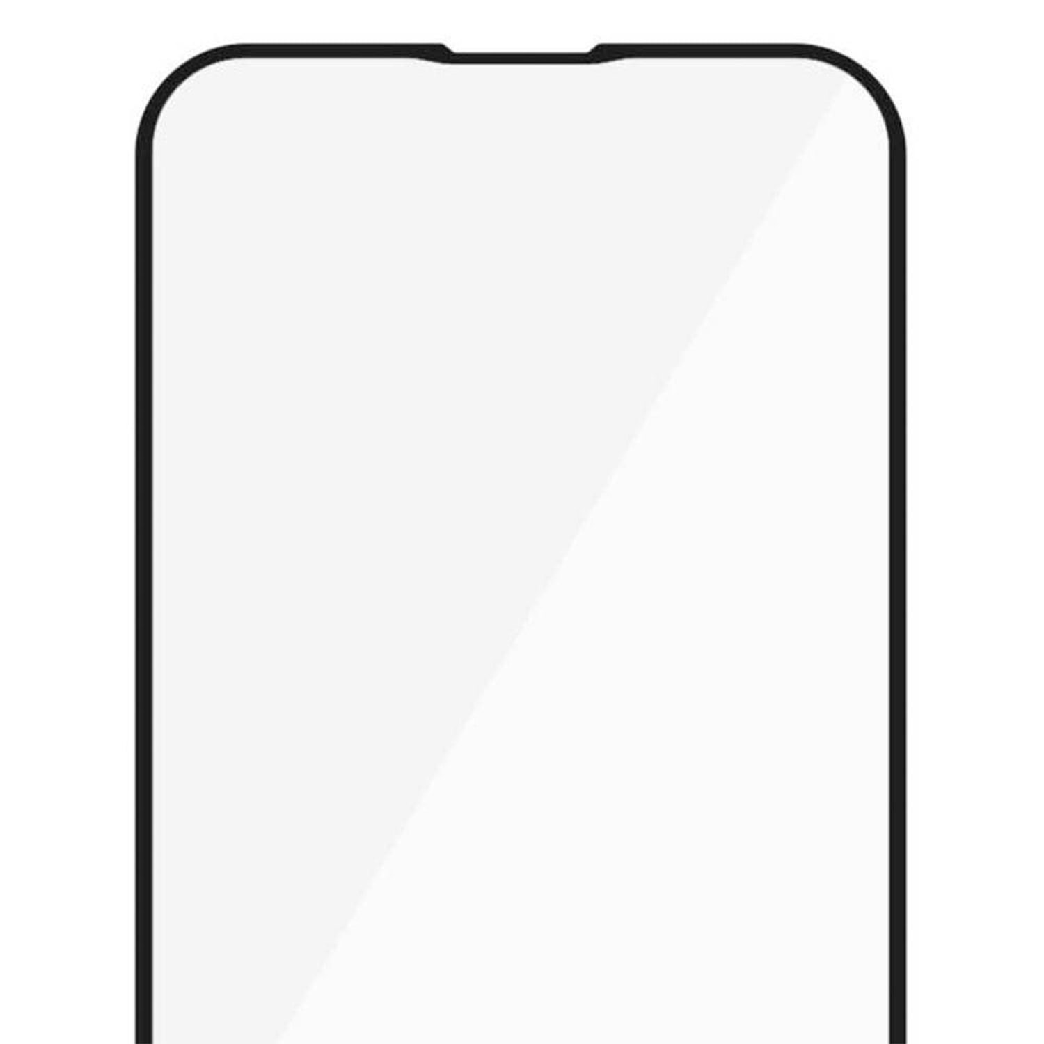 Protector de cristal templado premium 3D para iPhone 13 Pro Max, con borde negro.