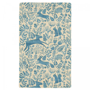 Tapis salon et chambre fait à la main en laine motif animaux NUITORI