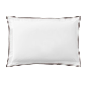 Taie d'oreiller unie en percale de coton, ASTOR, Naturel