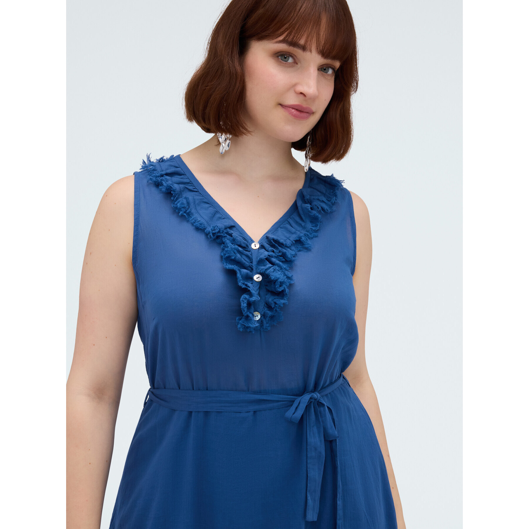 Fiorella Rubino - Vestido Free con volantes - Azul