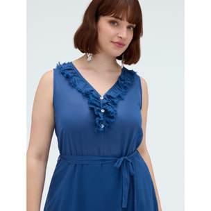 Fiorella Rubino - Vestido Free con volantes - Azul